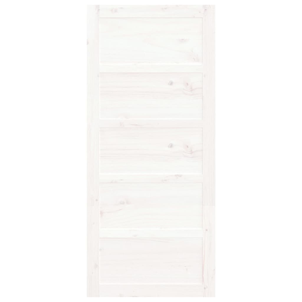 Porta del Granaio Bianca 90x1,8x204,5 cm Legno Massello di Pino