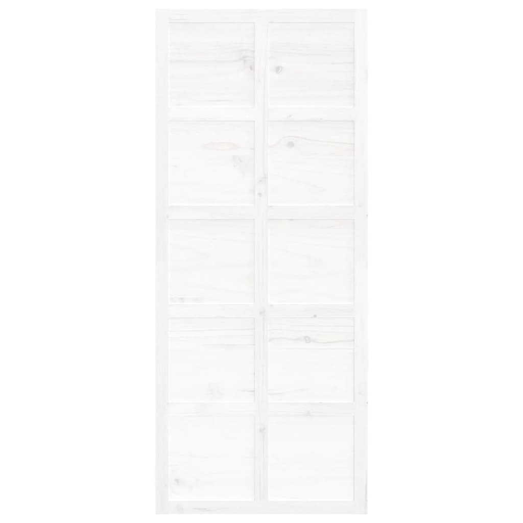 Porta del Granaio Bianca 90x1,8x214 cm Legno Massello di Pino