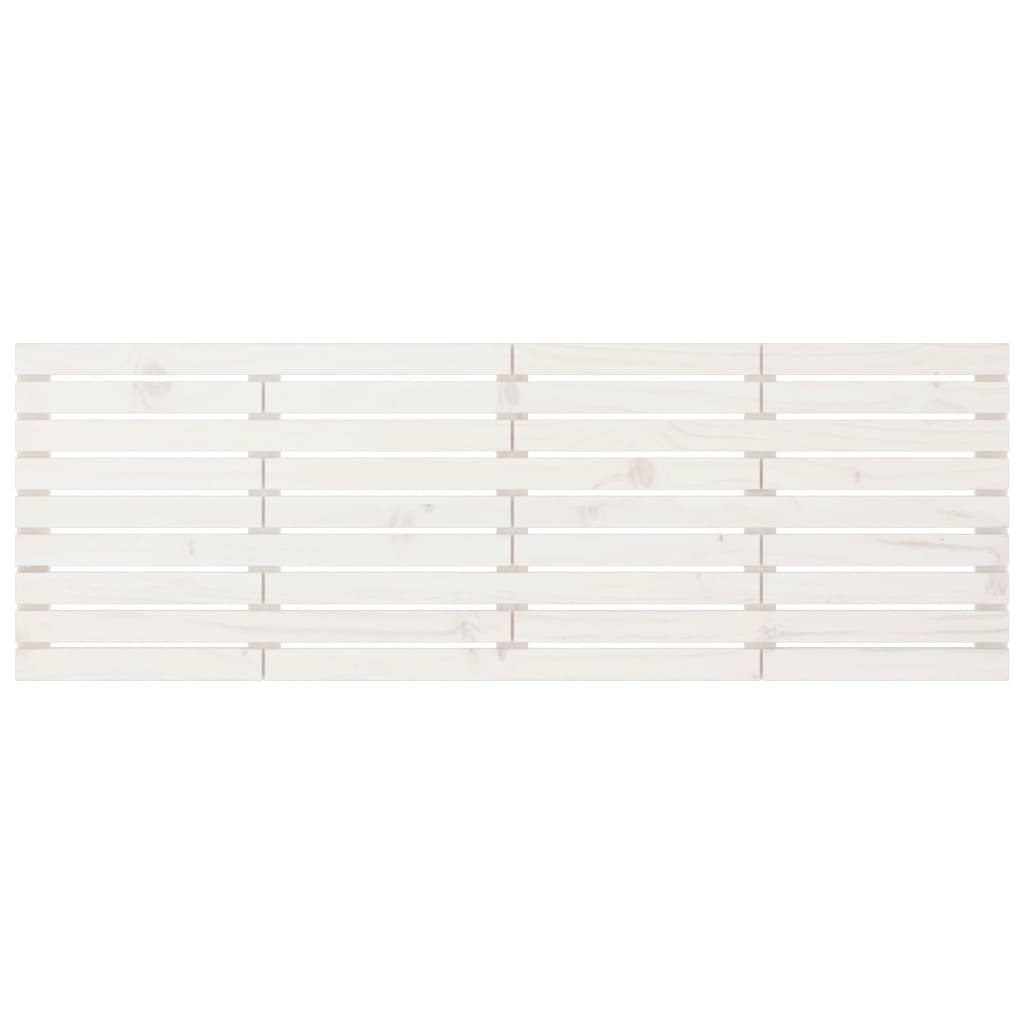 Testiera da Parete Bianca 186x3x63 cm in Legno Massello di Pino