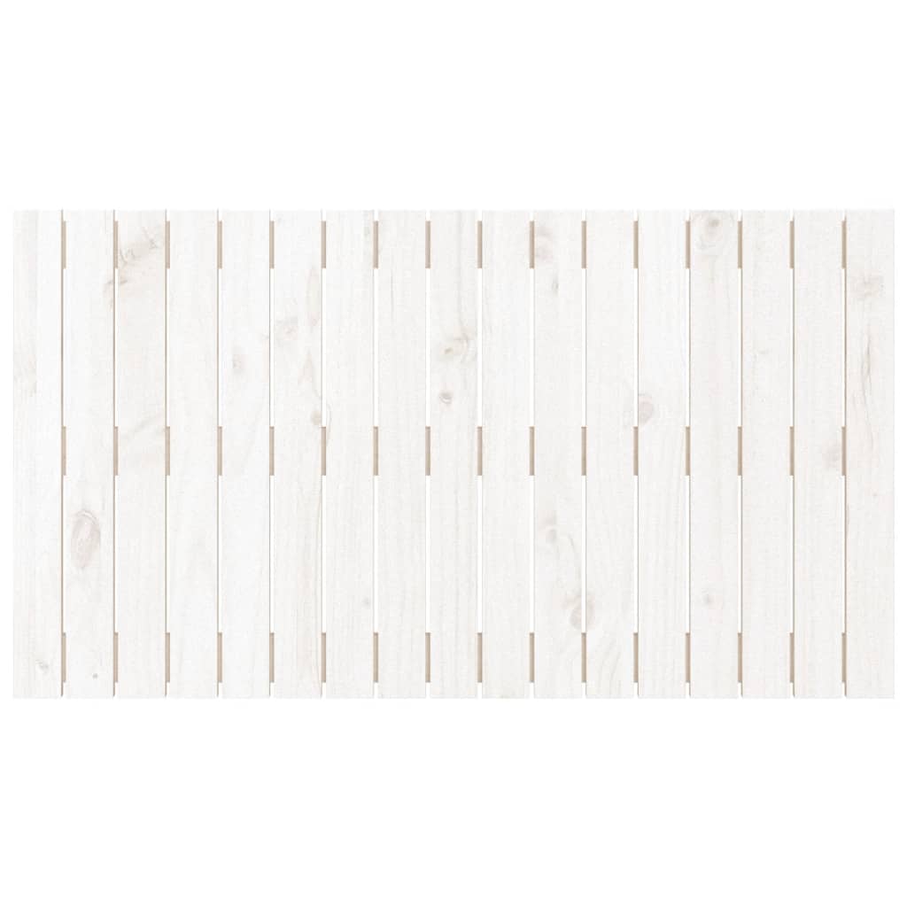 Testiera da Parete Bianca 108x3x60 cm in Legno Massello di Pino