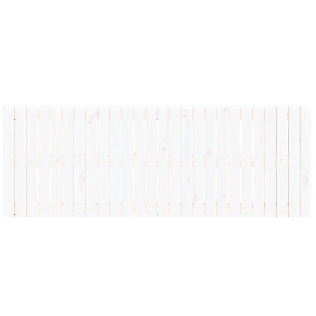 Testiera da Parete Bianca 166x3x60 cm in Legno Massello di Pino