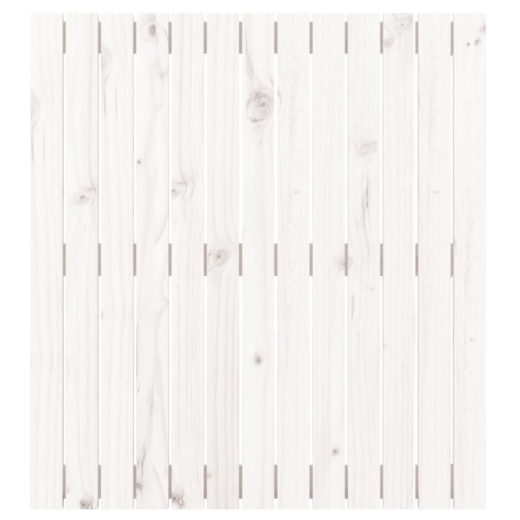 Testiera da Parete Bianca 82,5x3x90cm in Legno Massello di Pino
