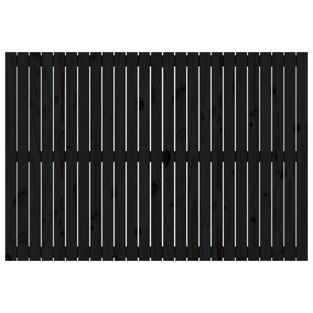 Testiera da Parete Nera 159,5x3x110cm in Legno Massello di Pino