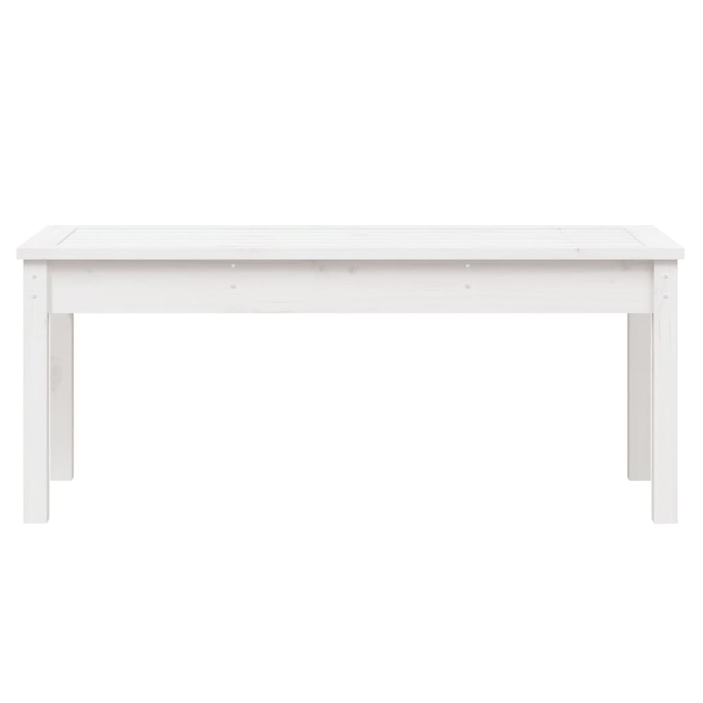 Panca da Giardino Bianca 109x44x45 cm Legno Massello di Pino