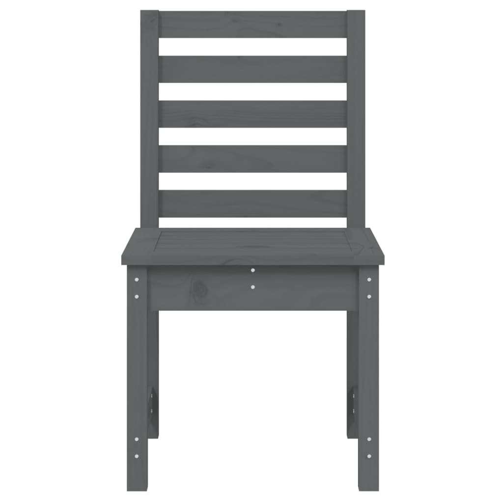 Sedie da Giardino 2pz Grigie 50x48x91,5 in Legno Massello Pino