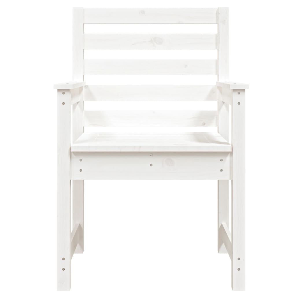Sedie da Giardino 2pz Bianche 60x48x91cm Legno Massello di Pino