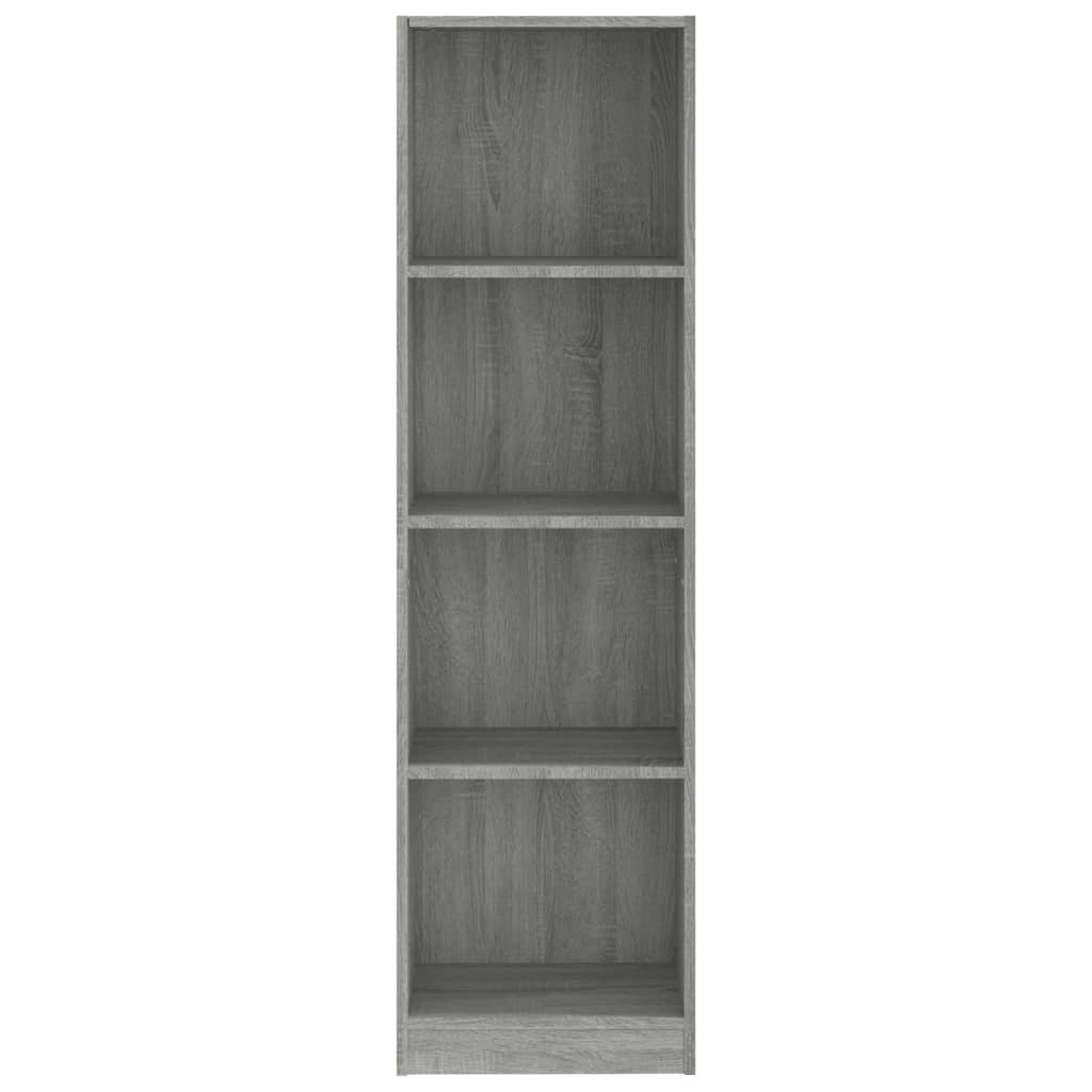 Libreria 4 Ripiani Grigio Sonoma 40x24x143 cm Legno Multistrato