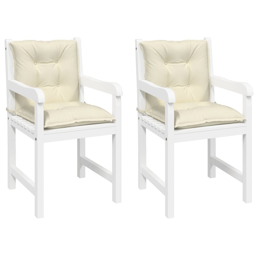 Cuscini per Sedia da Giardino 2 pz Crema 100x50x7 cm in Tessuto