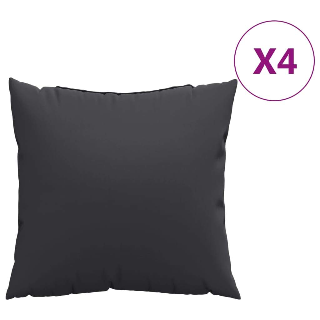 Cuscini per Divano 4 pz Neri 60x60 cm in Tessuto