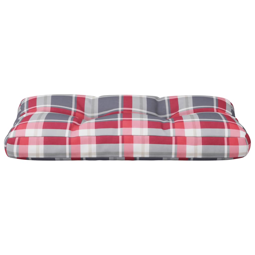 Cuscino per Pallet a Quadri Rossi 80x40x12 cm in Tessuto