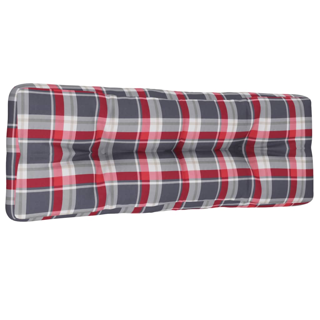 Cuscino per Pallet a Quadri Rossi 120x40x12 cm in Tessuto