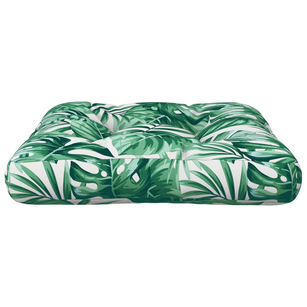 Cuscino per Pallet con Motivo a Foglie 60x61,5x10 cm in Tessuto