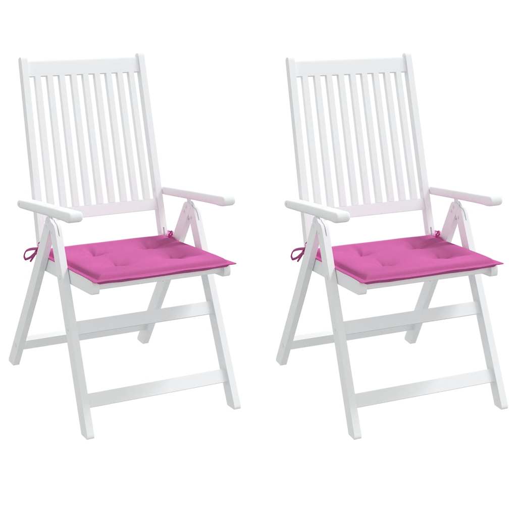 Cuscini per Sedia 2 pz Rosa 40x40x3 cm in Tessuto