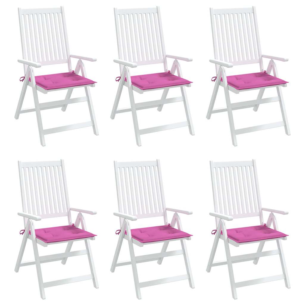 Cuscini per Sedia 6 pz Rosa 50x50x3 cm in Tessuto