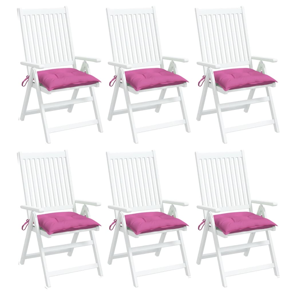 Cuscini per Sedia 6 pz Rosa 40x40x7 cm in Tessuto