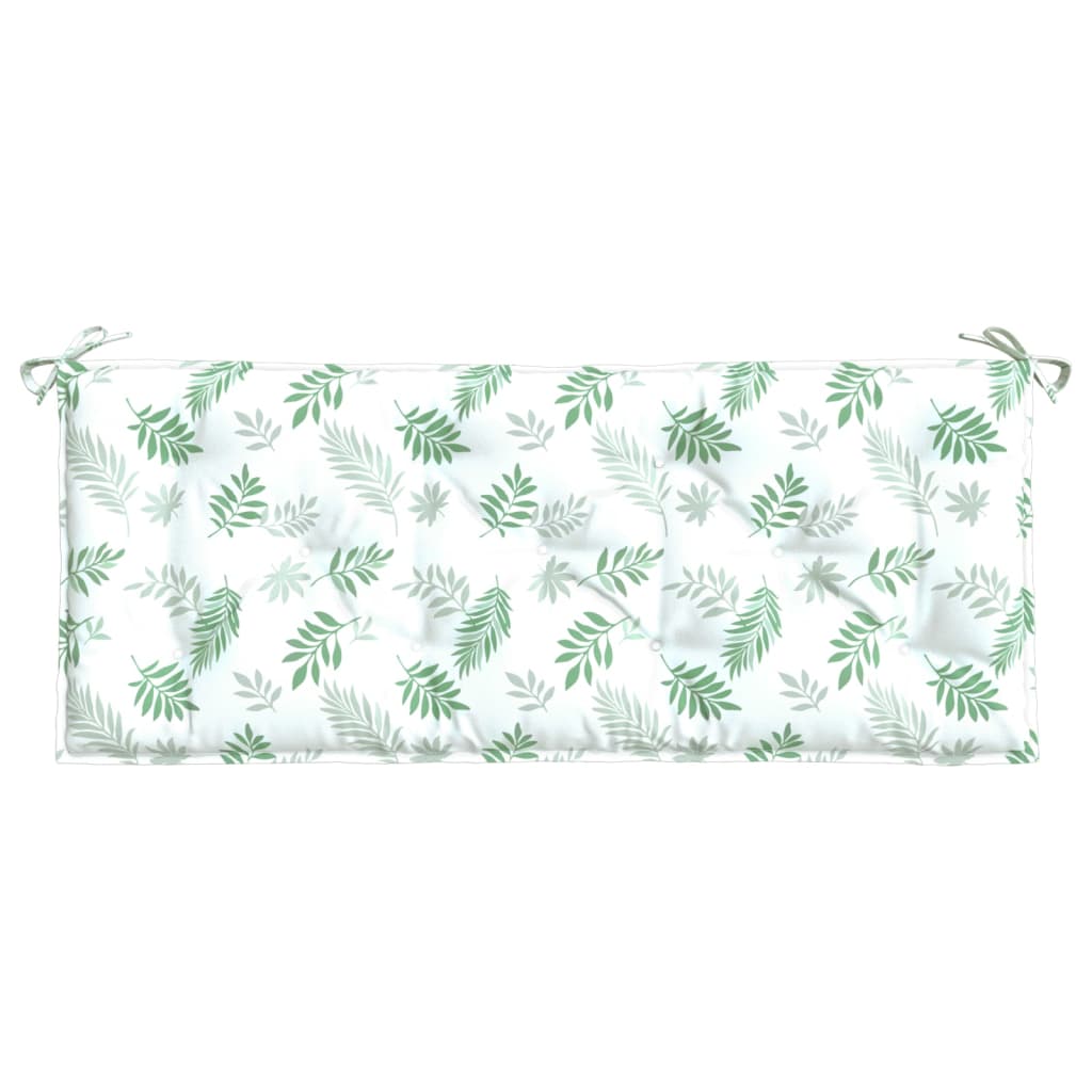 Cuscino Panca Giardino con Motivo a Foglie 120x50x7 cm Tessuto