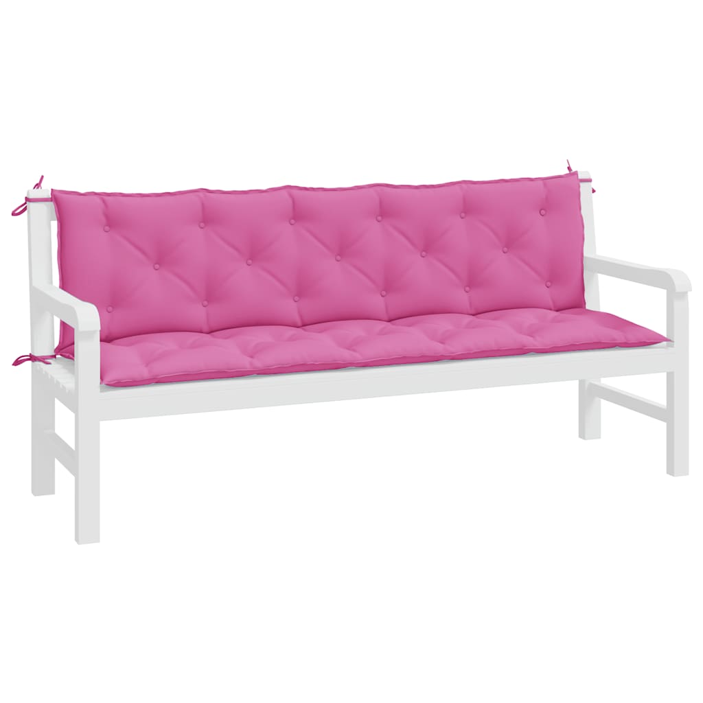 Cuscini per Panca 2 pz Rosa in Tessuto Oxford