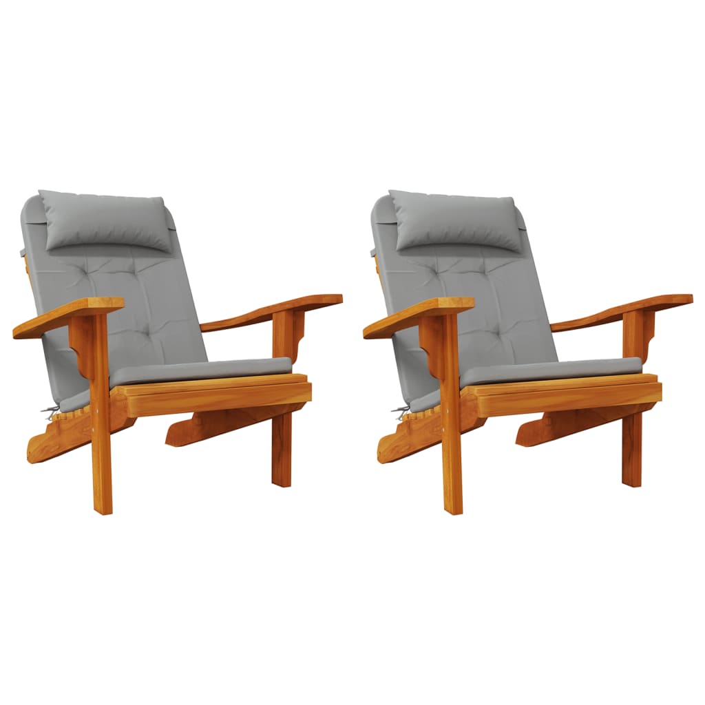 Cuscini per Sedia Adirondack 2 pz Grigio in Tessuto Oxford