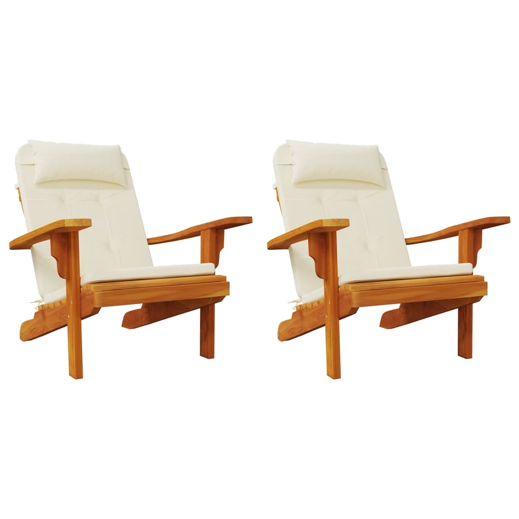 Cuscini per Sedia Adirondack 2 pz Crema in Tessuto Oxford