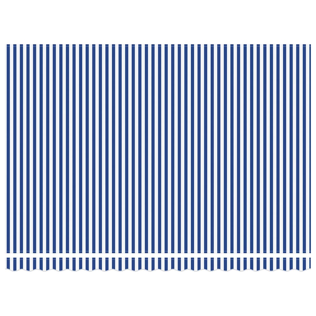 Tenda Sole Retrattile Blu e Bianca 4,5x3 m Tessuto e Alluminio