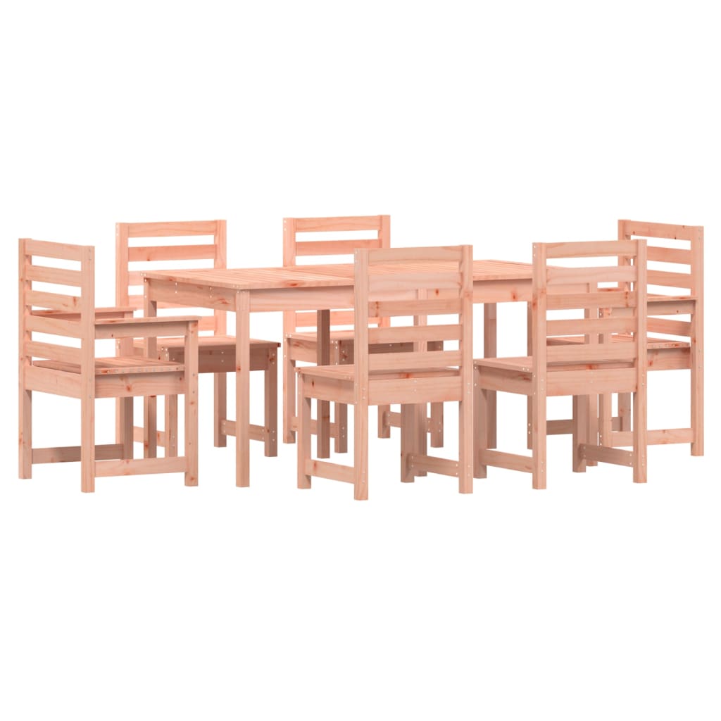 Set da Pranzo per Giardino 7 pz in Legno Massello di Douglas
