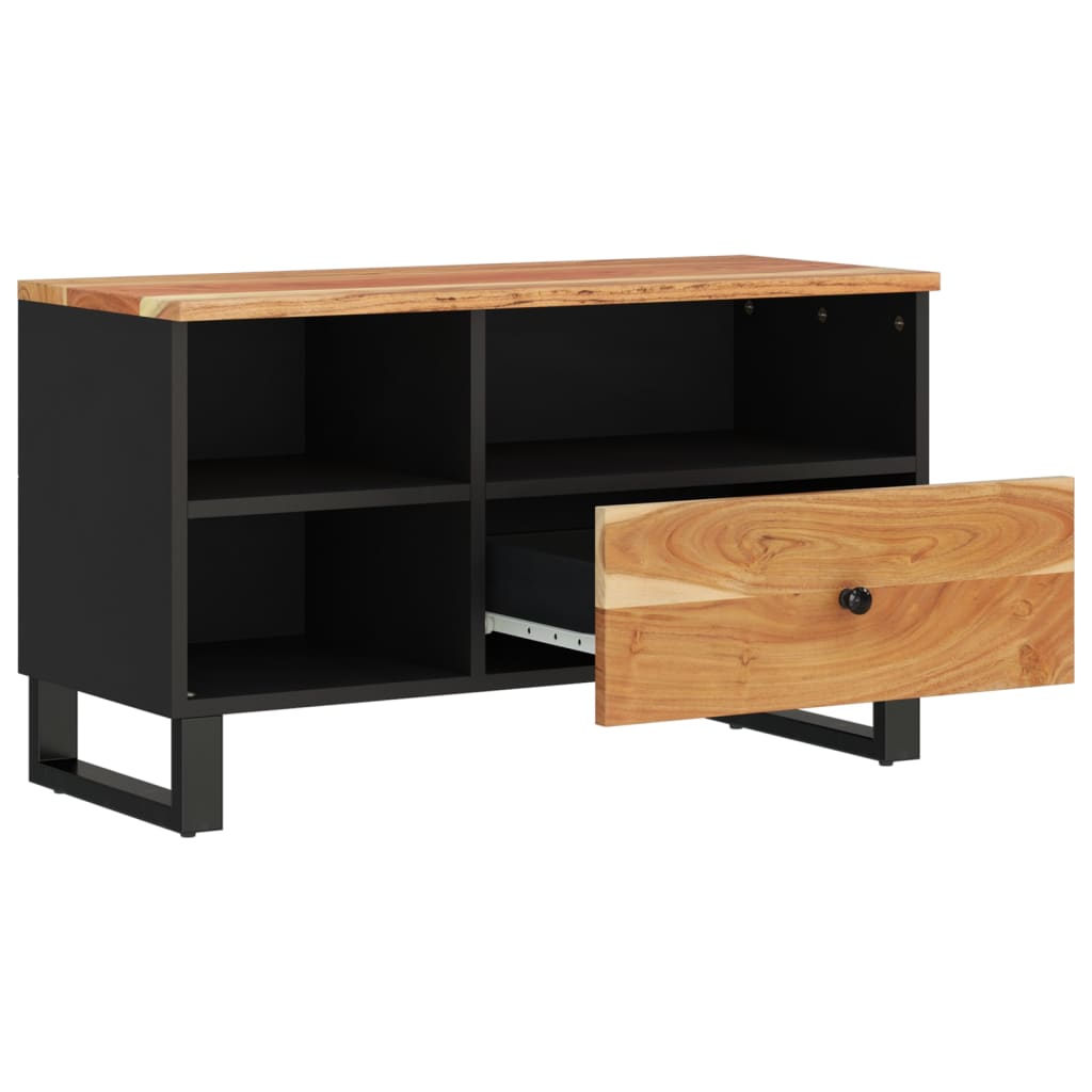Mobile TV 80x33x46cm Legno Massello Acacia e Legno Multistrato