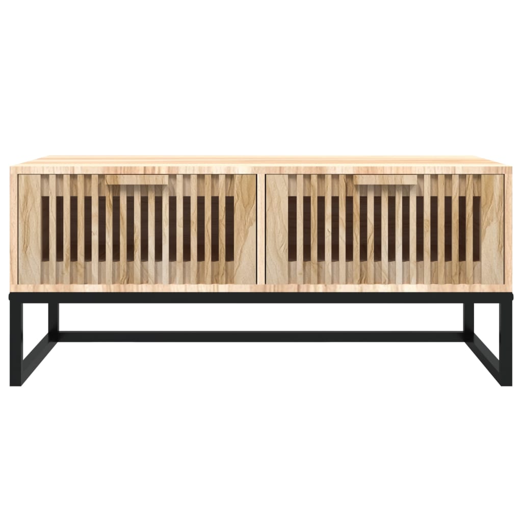 Tavolino da Salotto 80x40x35 cm Legno Multistrato e Ferro