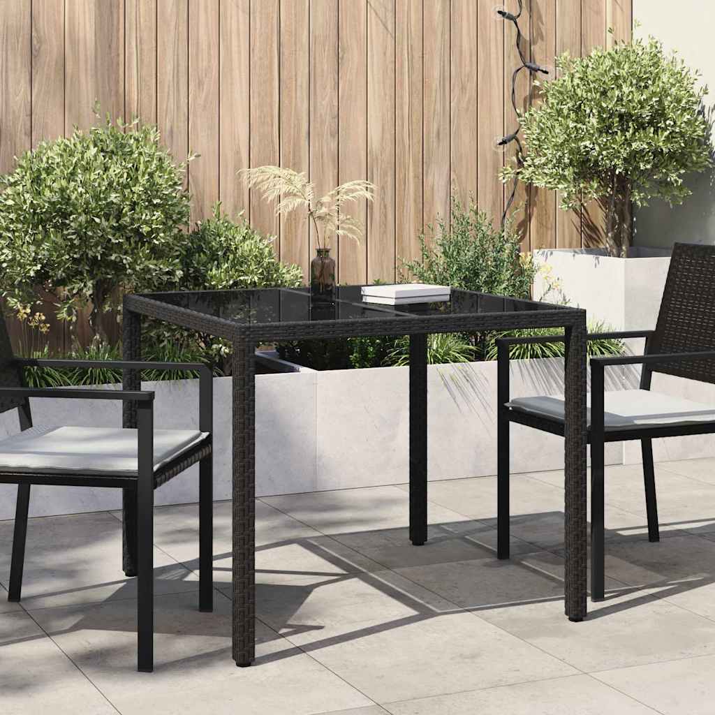 Tavolo da Giardino Nero 90 x 90 x 75 cm polyrattan