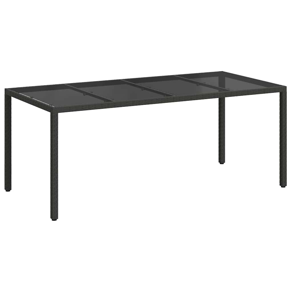 Tavolo da Giardino Nero 190 x 90 x 75 cm polyrattan