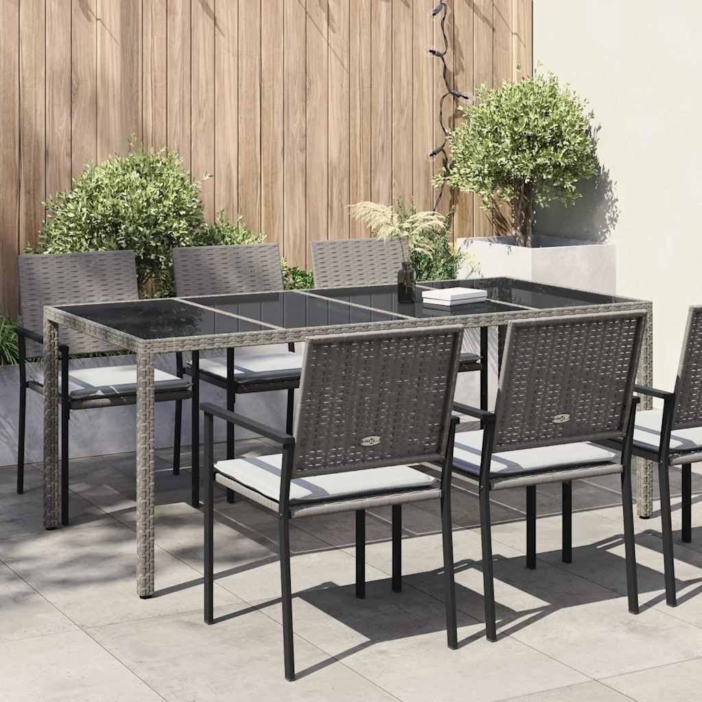 Tavolo da Giardino Grigio 190 x 90 x 75 cm polyrattan