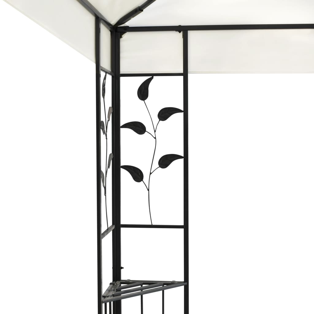 Gazebo con Tetto Doppio Bianco 6x3 m in Acciaio