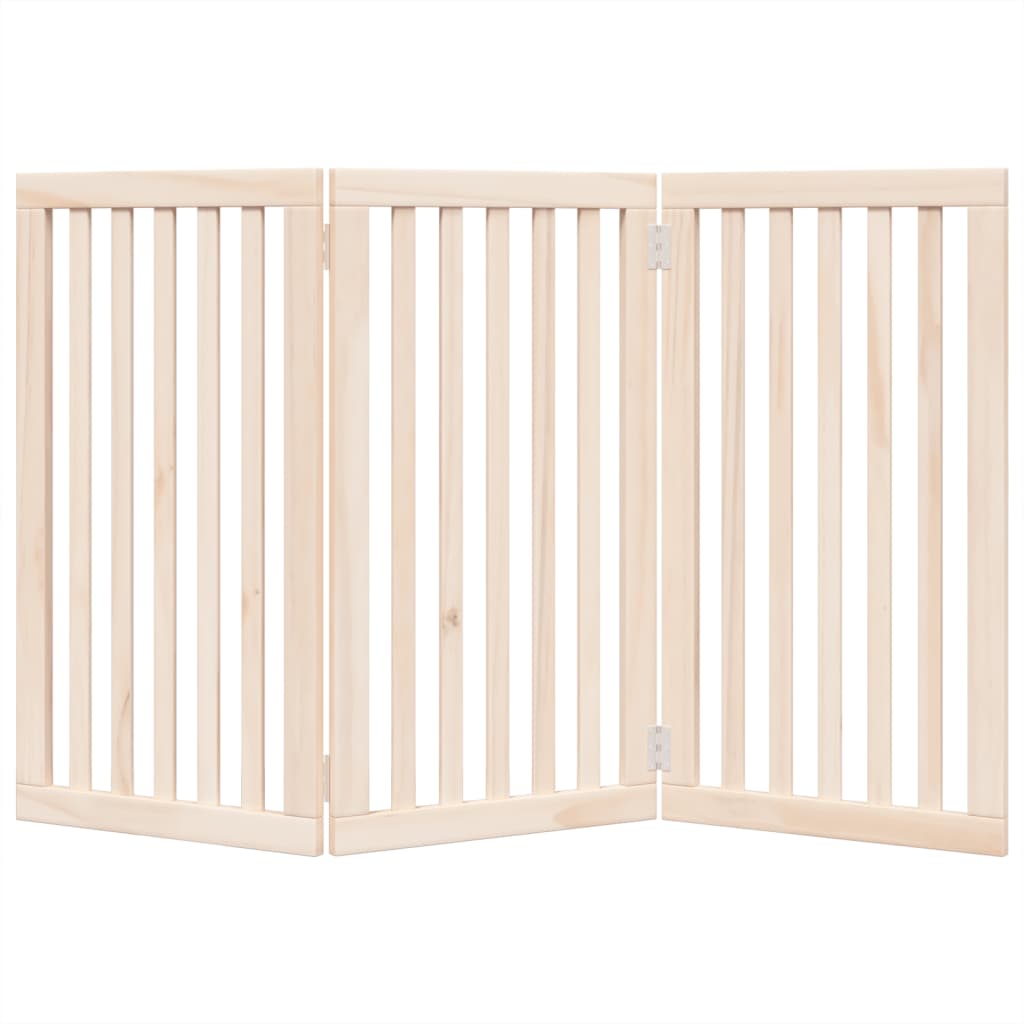 Cancello per Cani Pieghevole 3 Pannelli 150 cm Legno di Pioppo