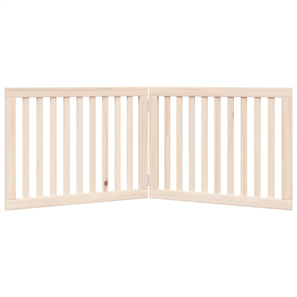 Cancello per Cani Pieghevole 2 Pannelli 160 cm Legno di Pioppo