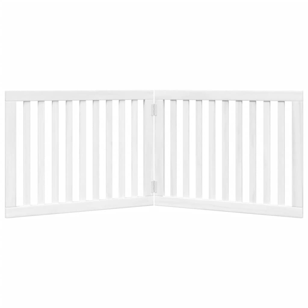 Cancello per Cani Pieghevole 2 Pannelli Bianco 160 cm Pioppo
