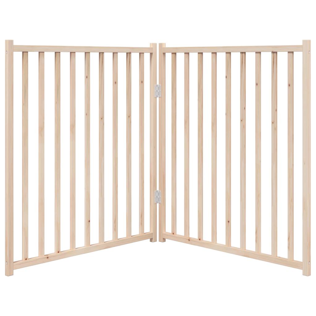 Cancello per Cani Pieghevole 2 Pannelli 160 cm Massello Abete