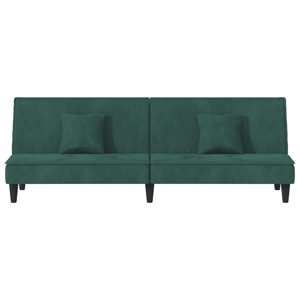 Divano Letto Verde Scuro in Velluto