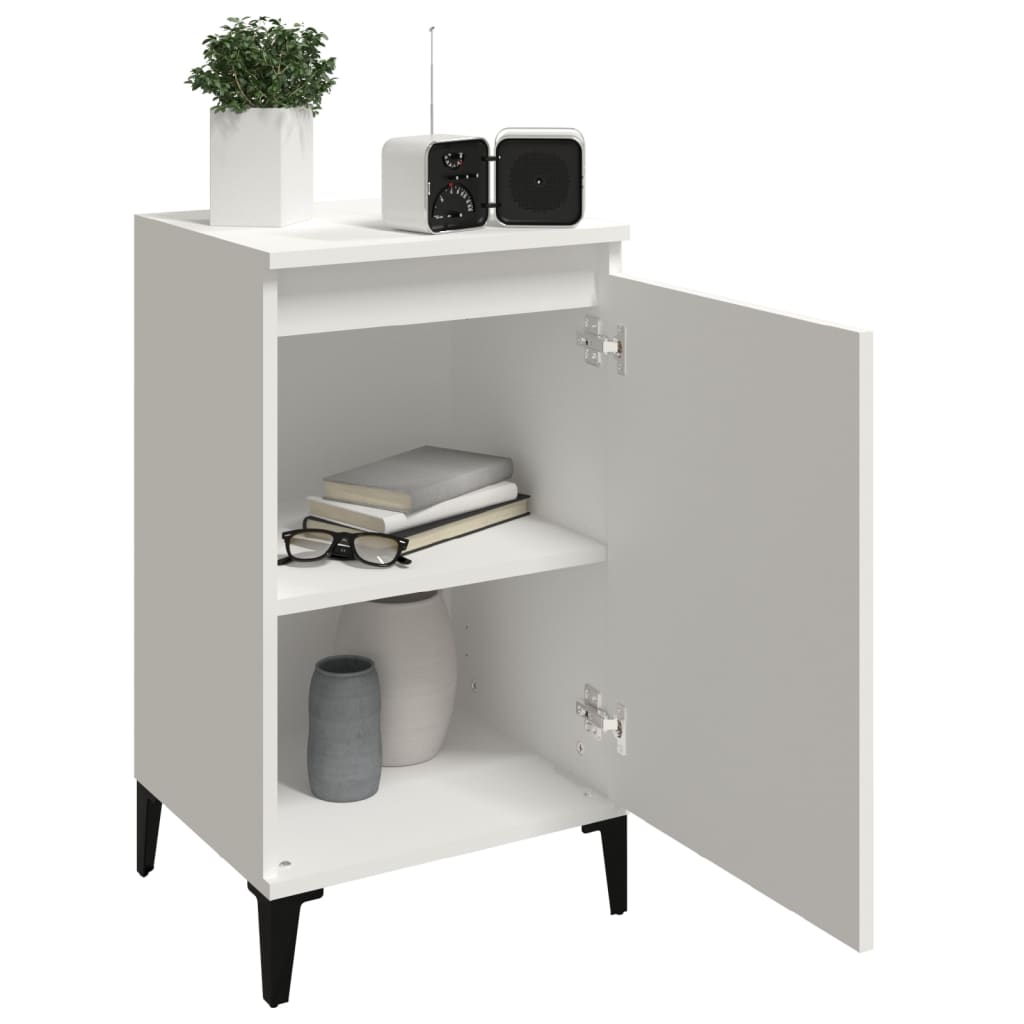 Comodini 2 pz Bianchi 40x35x70 cm in Legno Multistrato