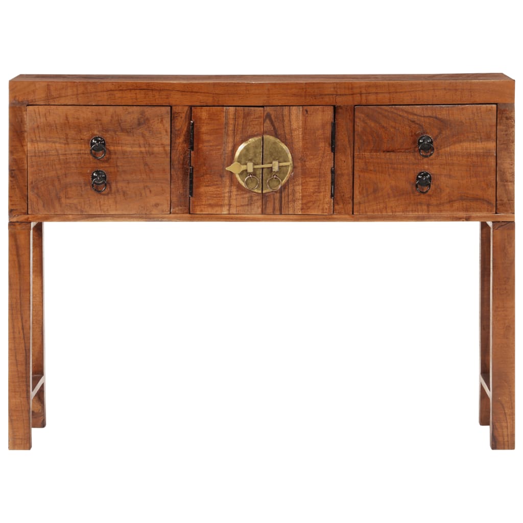 Tavolo Consolle 120x32x80 cm in Legno Massello Grezzo di Acacia