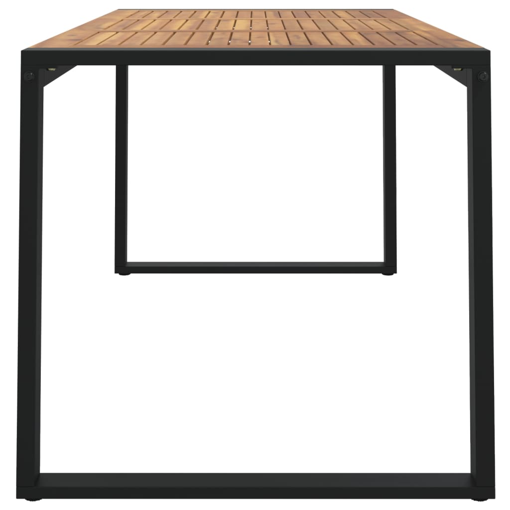 Tavolo Giardino con Gambe a U 140x80x75cm Legno Massello Acacia