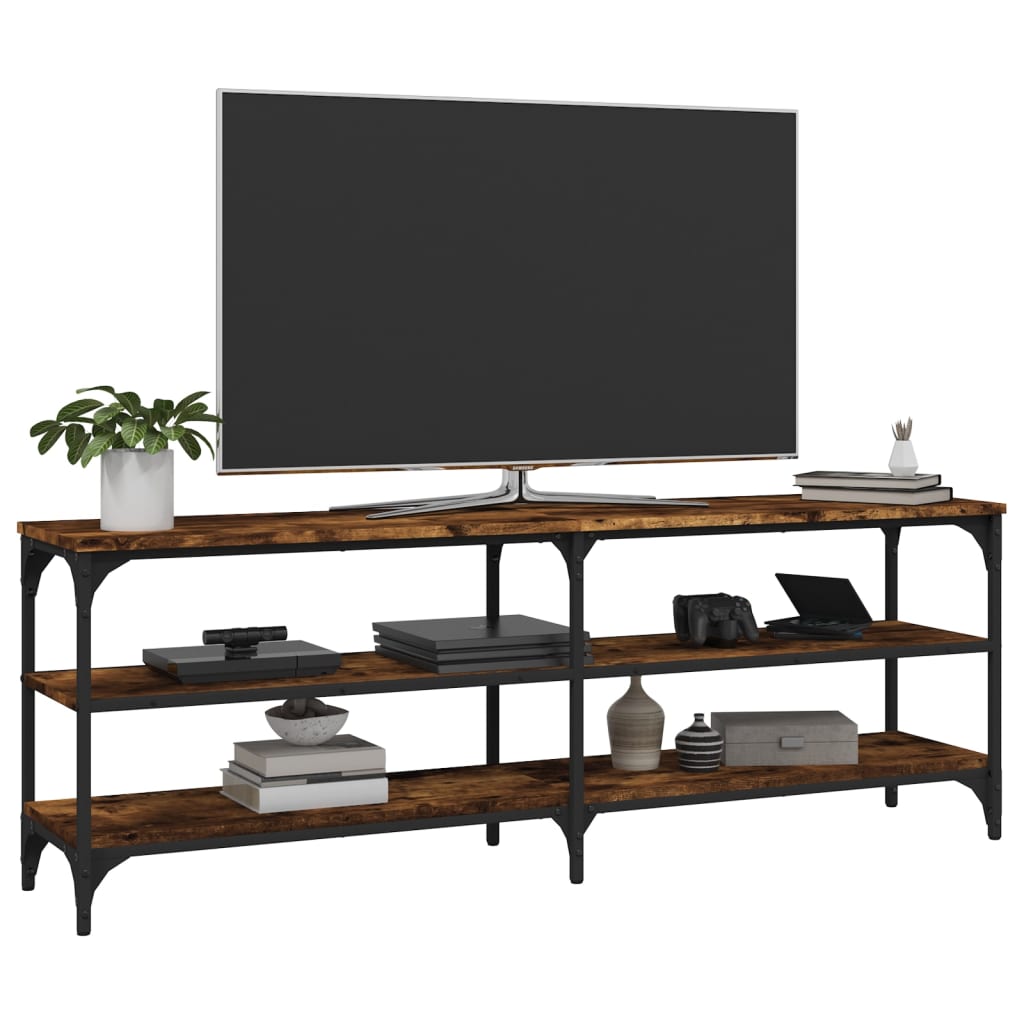 Mobile TV Rovere Fumo 140x30x50 cm in Legno Multistrato