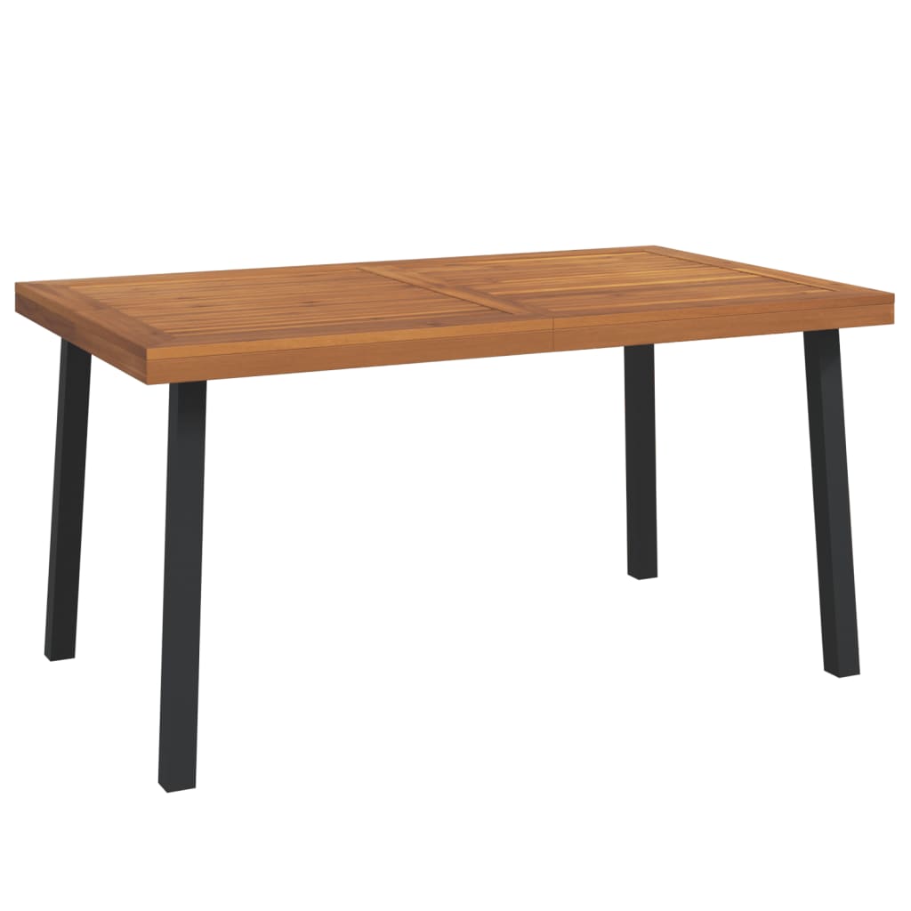 Set Pranzo da Giardino 7 pz Legno Massello di Acacia e Metallo
