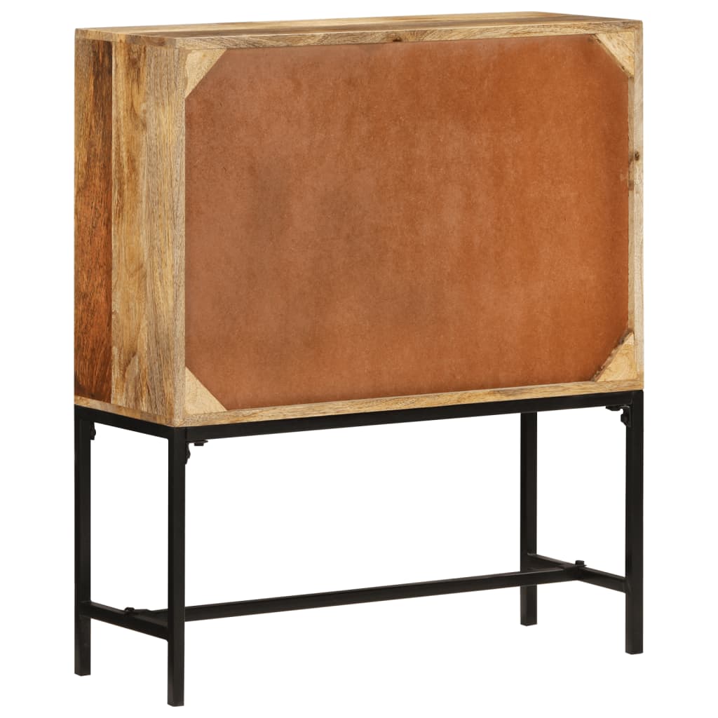 Credenza 80x30x95 cm in Legno Grezzo Massello di Mango