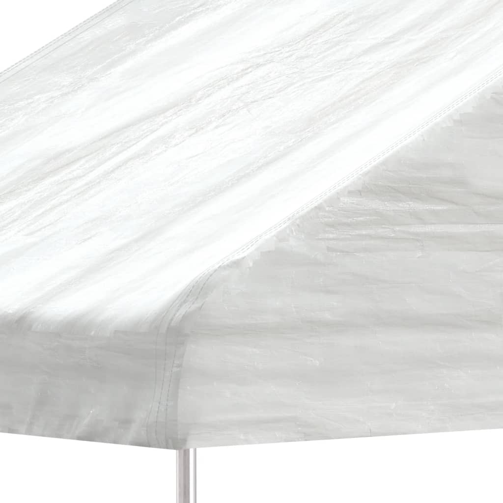 Gazebo con Tetto Bianco 17,84x5,88x3,75 m in Polietilene