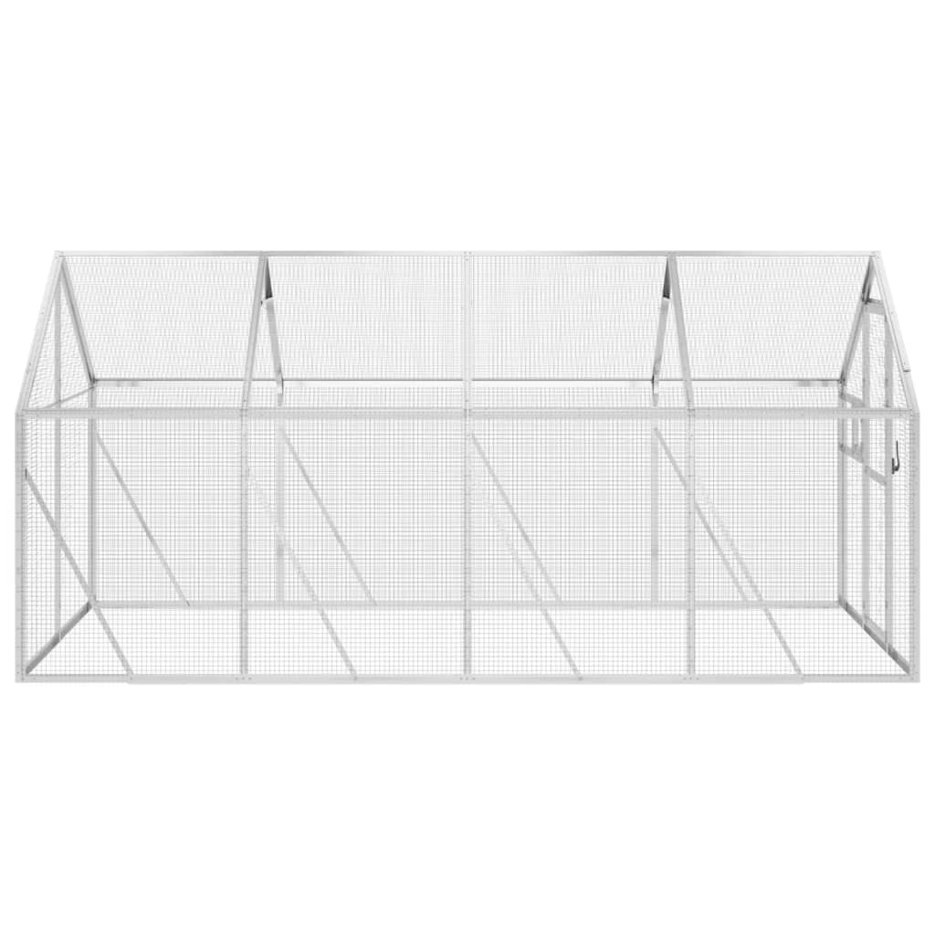 Voliera Argento 1,79x4x1,85 m in Alluminio