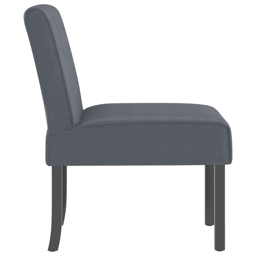 Sedia Pantofola Grigio Scuro in Velluto