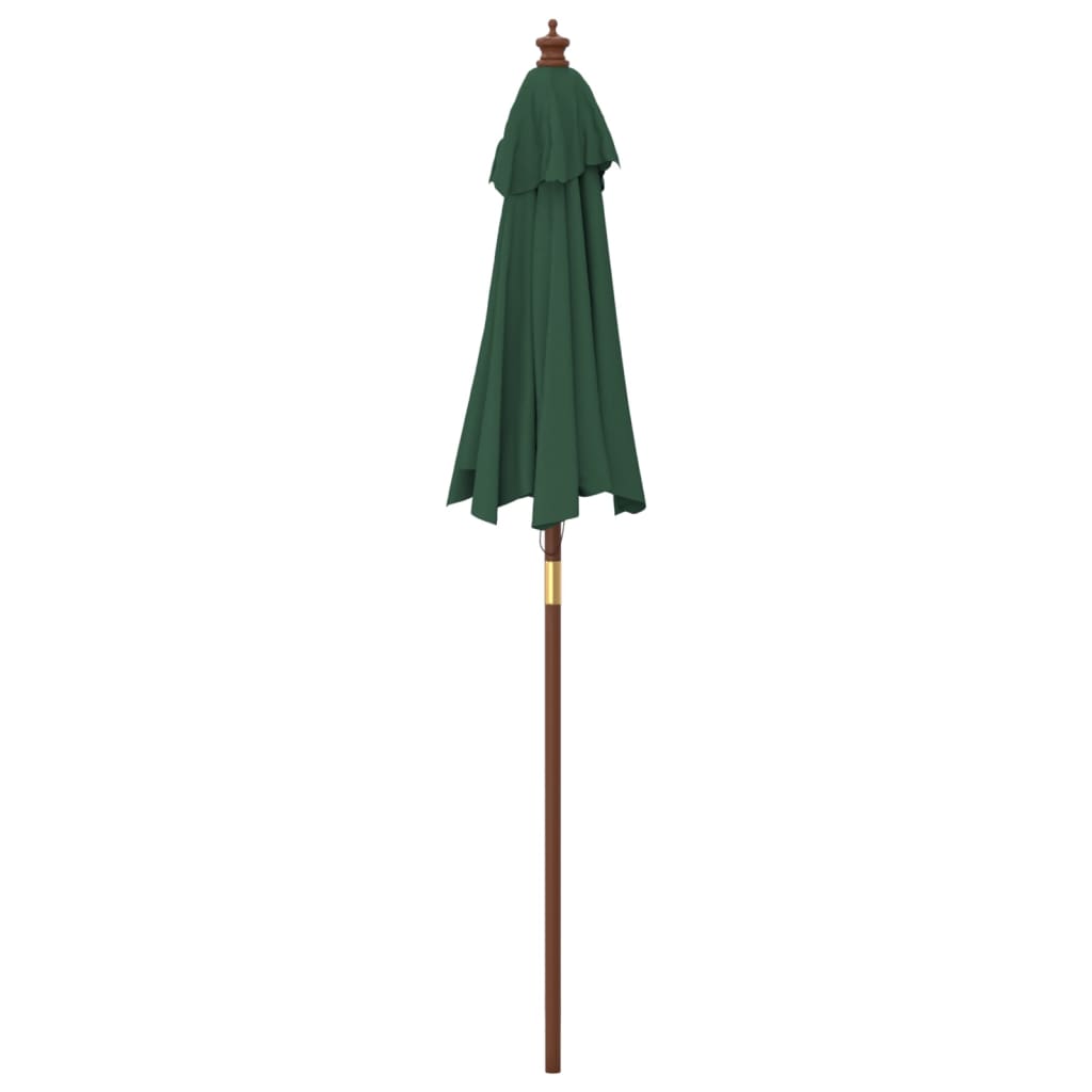 Ombrellone da Giardino con Palo in Legno Verde 196x231 cm