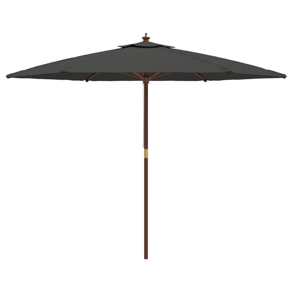 Ombrellone da Giardino con Palo in Legno Antracite 299x240 cm