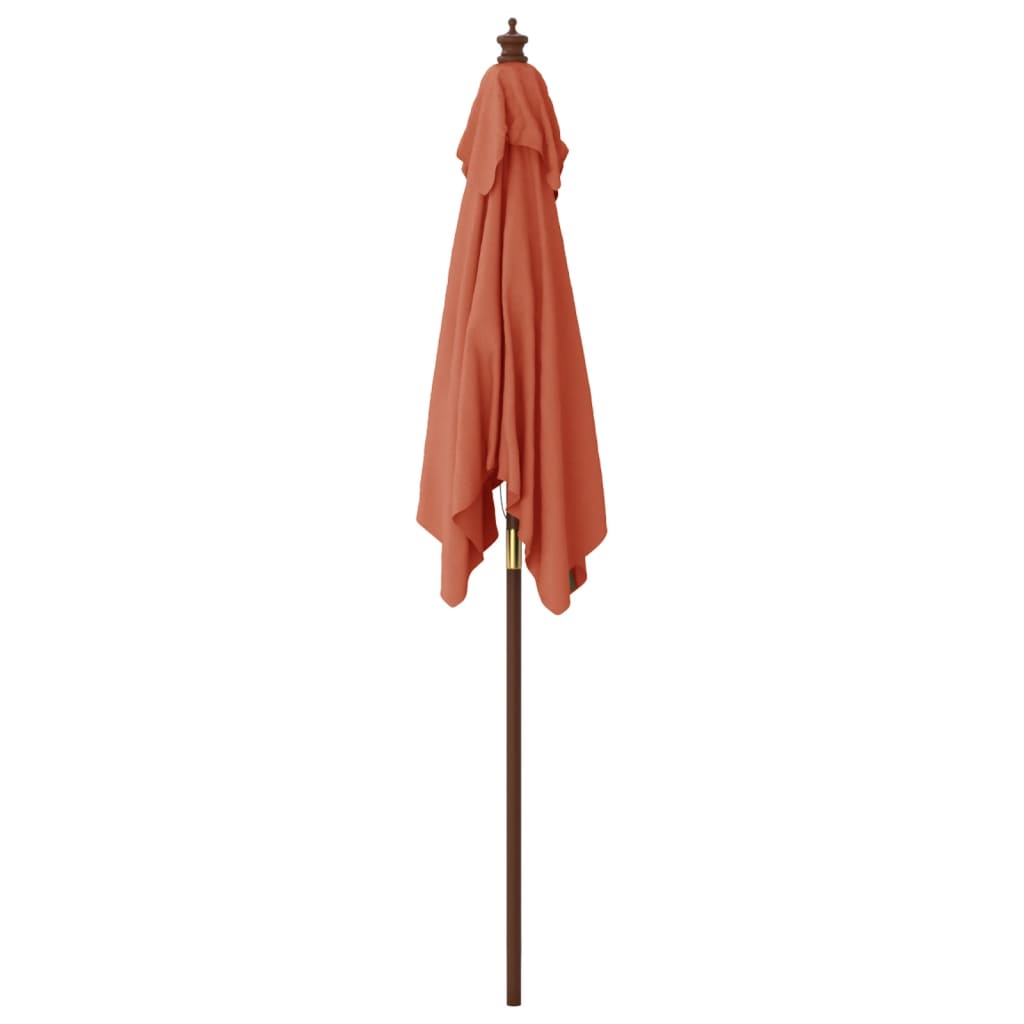 Ombrellone Giardino con Palo in Legno Terracotta 198x198x231 cm