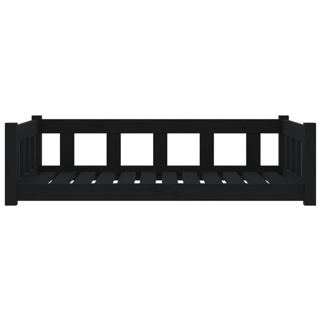 Cuccia per Cani Nera 105,5x75,5x28 cm in Legno Massello di Pino