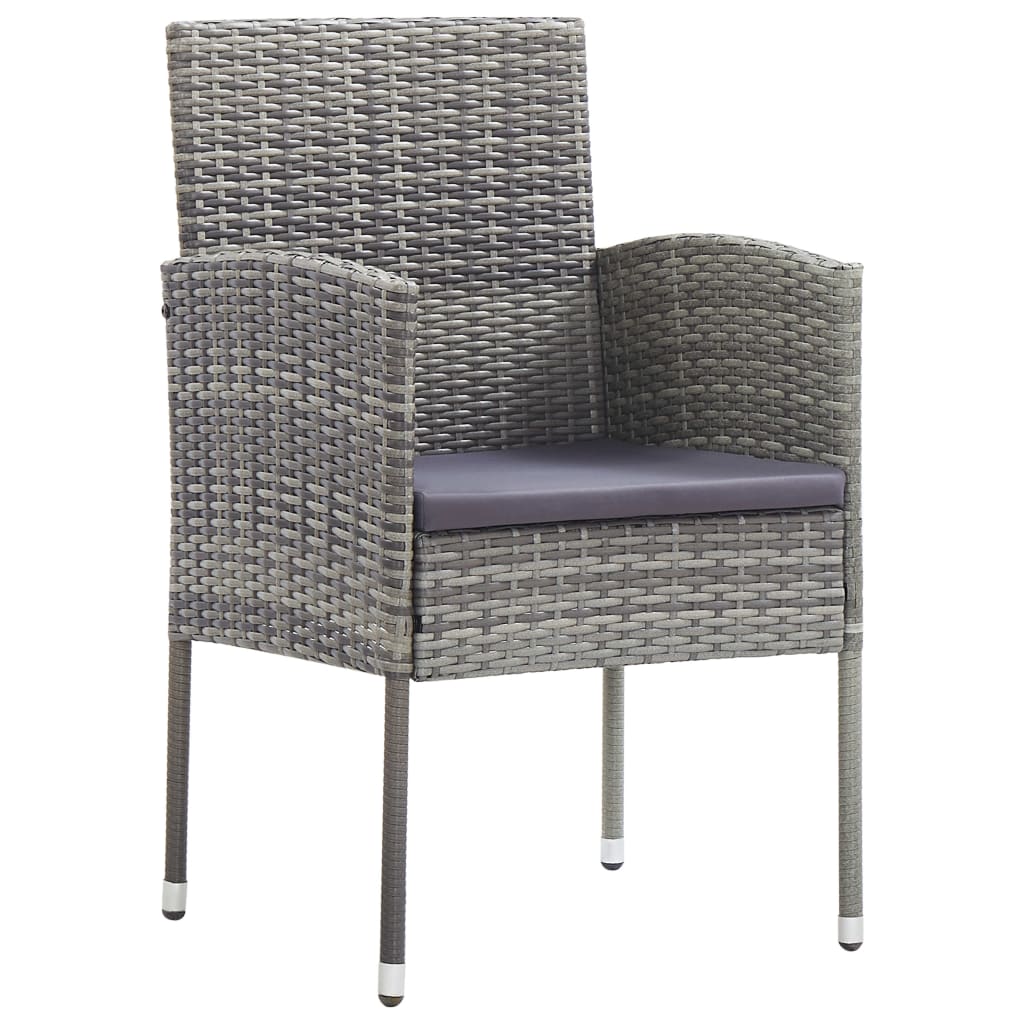 Set da Pranzo da Giardino 5 pz Antracite con Cuscini Polyrattan